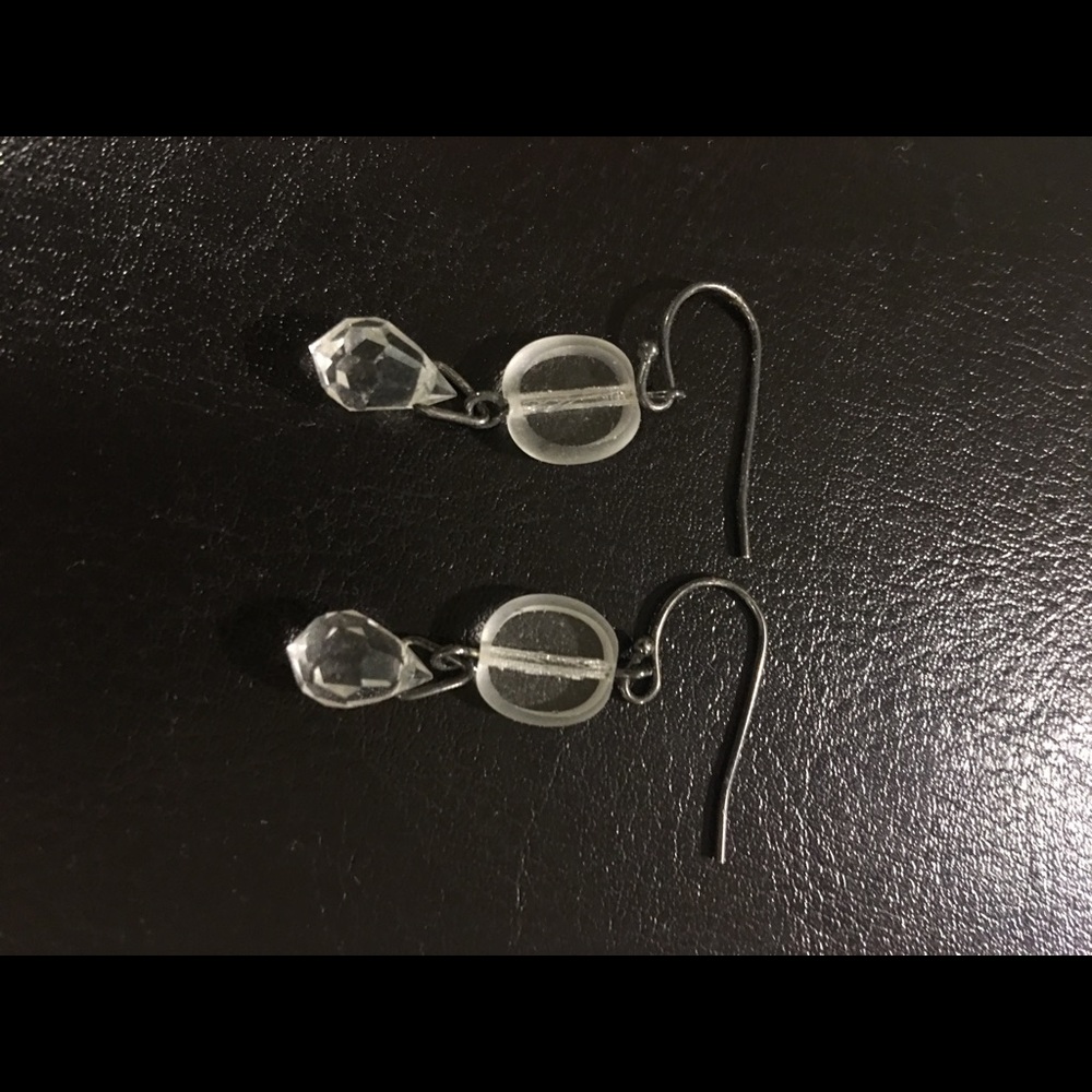 Clear drop earrings