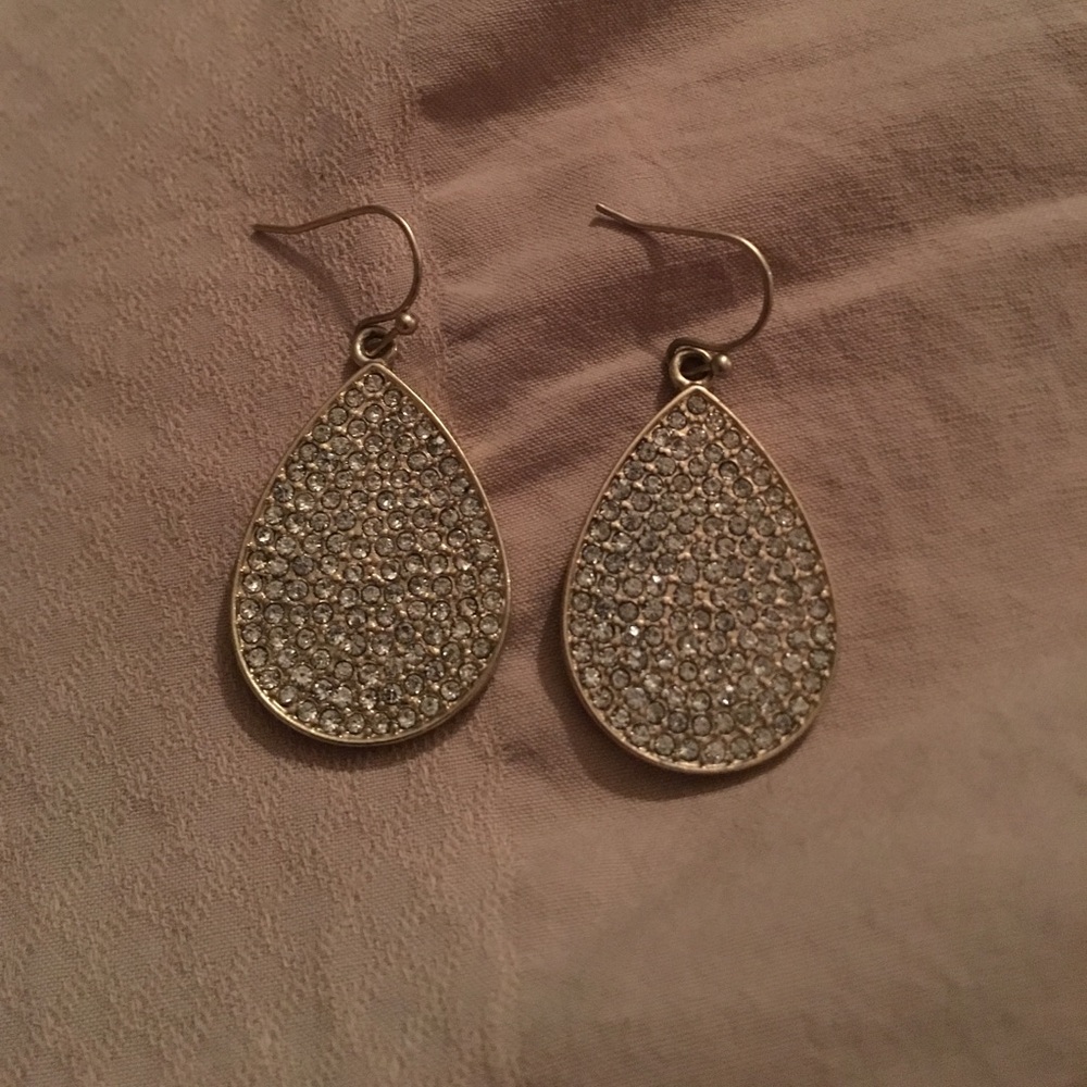 Diamond Studded Teardrop Earrings