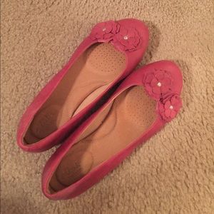 Clarks pink flower shoes