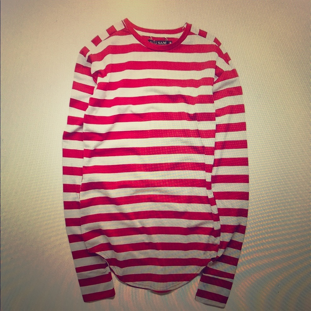 Balmain long sleeve red/white