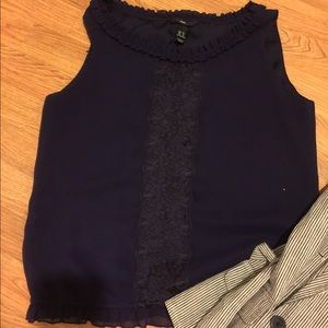 Deep purple royal blue blouse