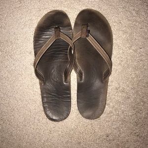 Brown Rainbow Flip Flops