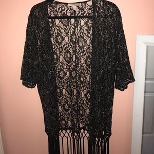 Black lace kimono