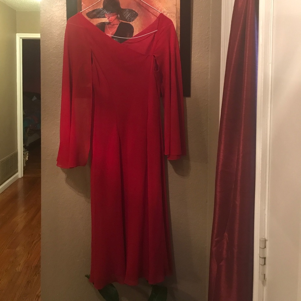 Lady in red Beautiful red dress very sheer