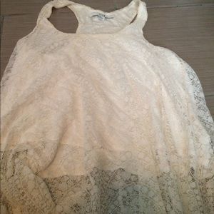 White thank top with see through