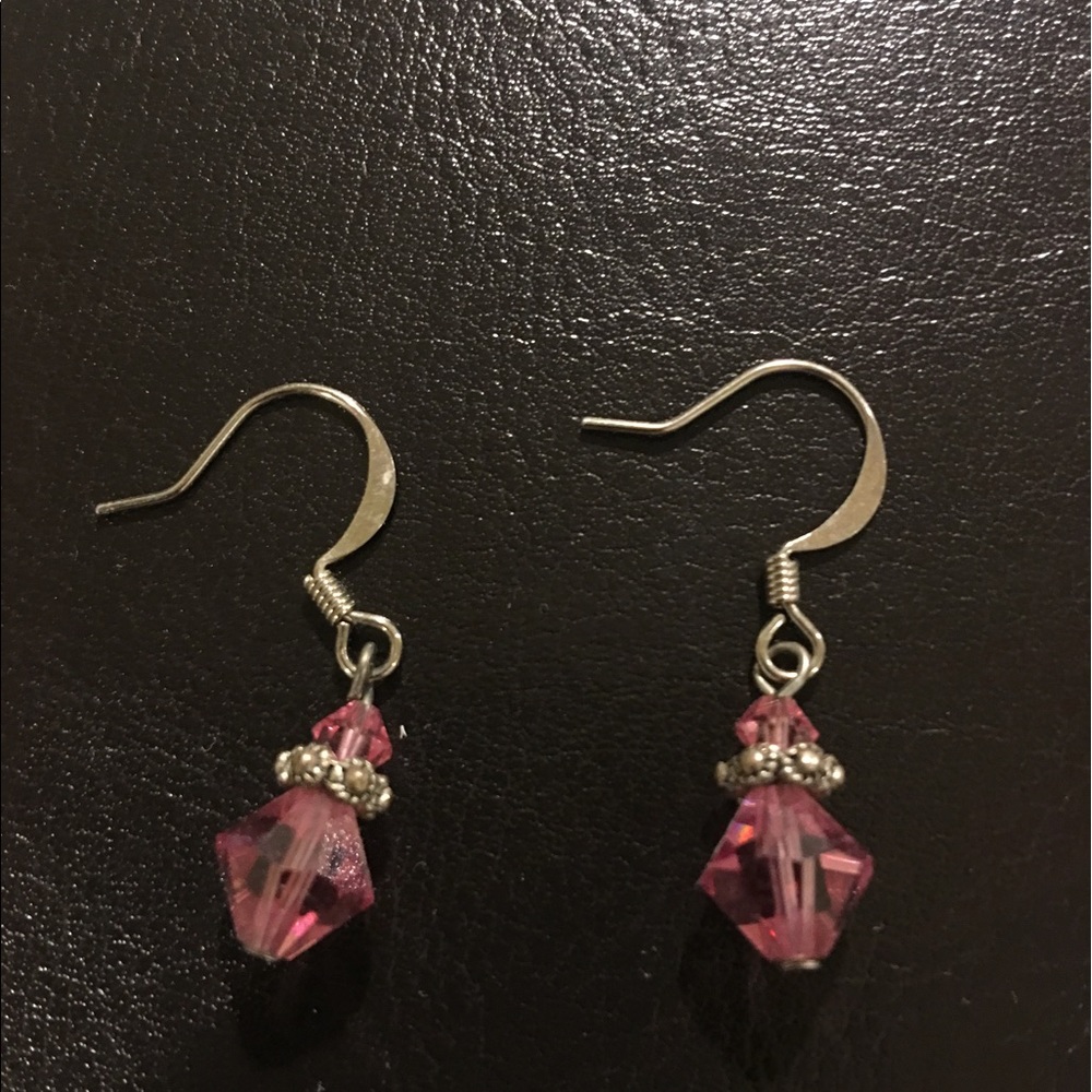 Beaded pink earrings