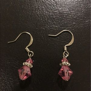 Beaded pink earrings