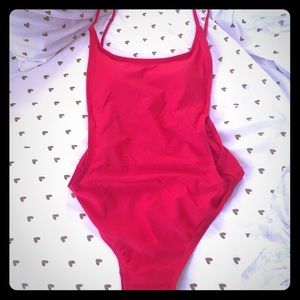 Red swimsuit/body suit
