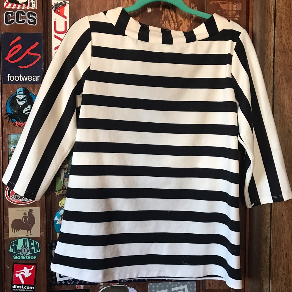 Striped Black & White Top