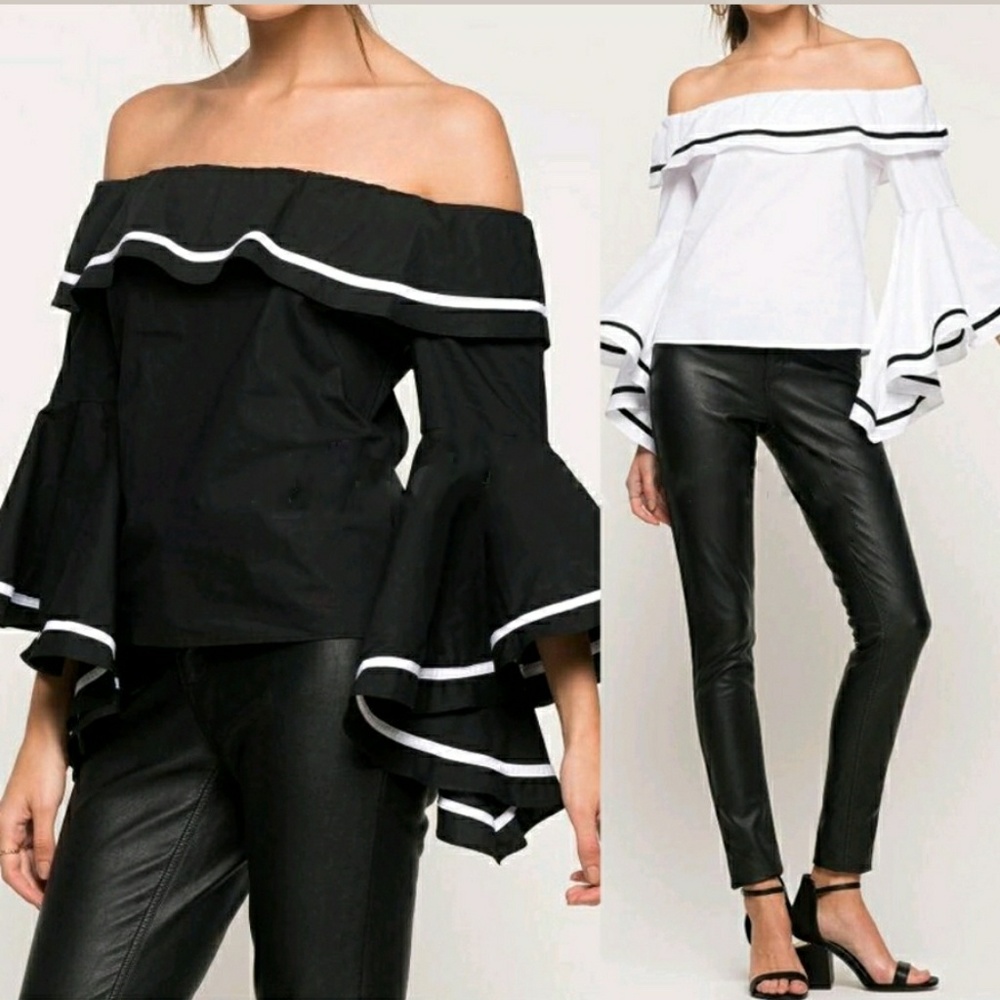 HP||🌟Darling Off Shoulder Bell Sleeve Blouse