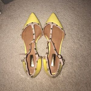 Yellow Point Toe Flats