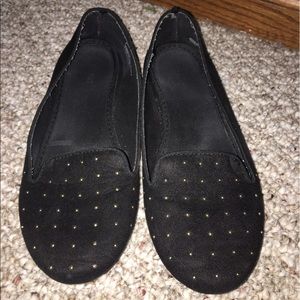 Black flats with jewels