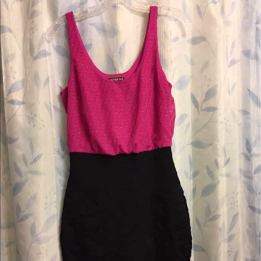 Express Pink and Black Party Dress