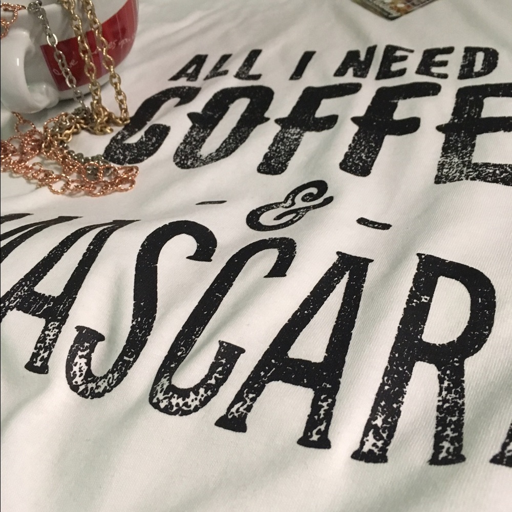 Party Sale 🎉 Coffee & Mascara white short sleeve - Graphic Tee