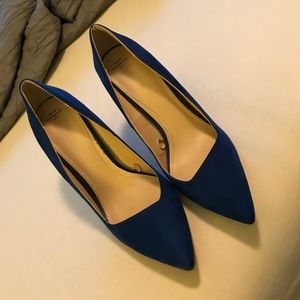Zara Trafaluc Blue Suede Heels