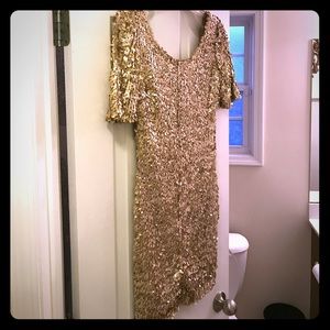 Gold sequin dress