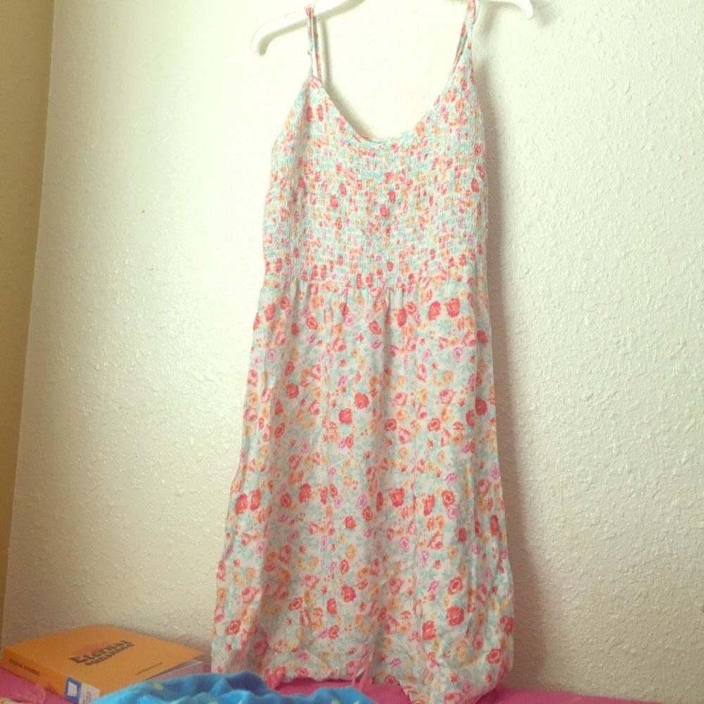 Divided floral spaghetti strap dress