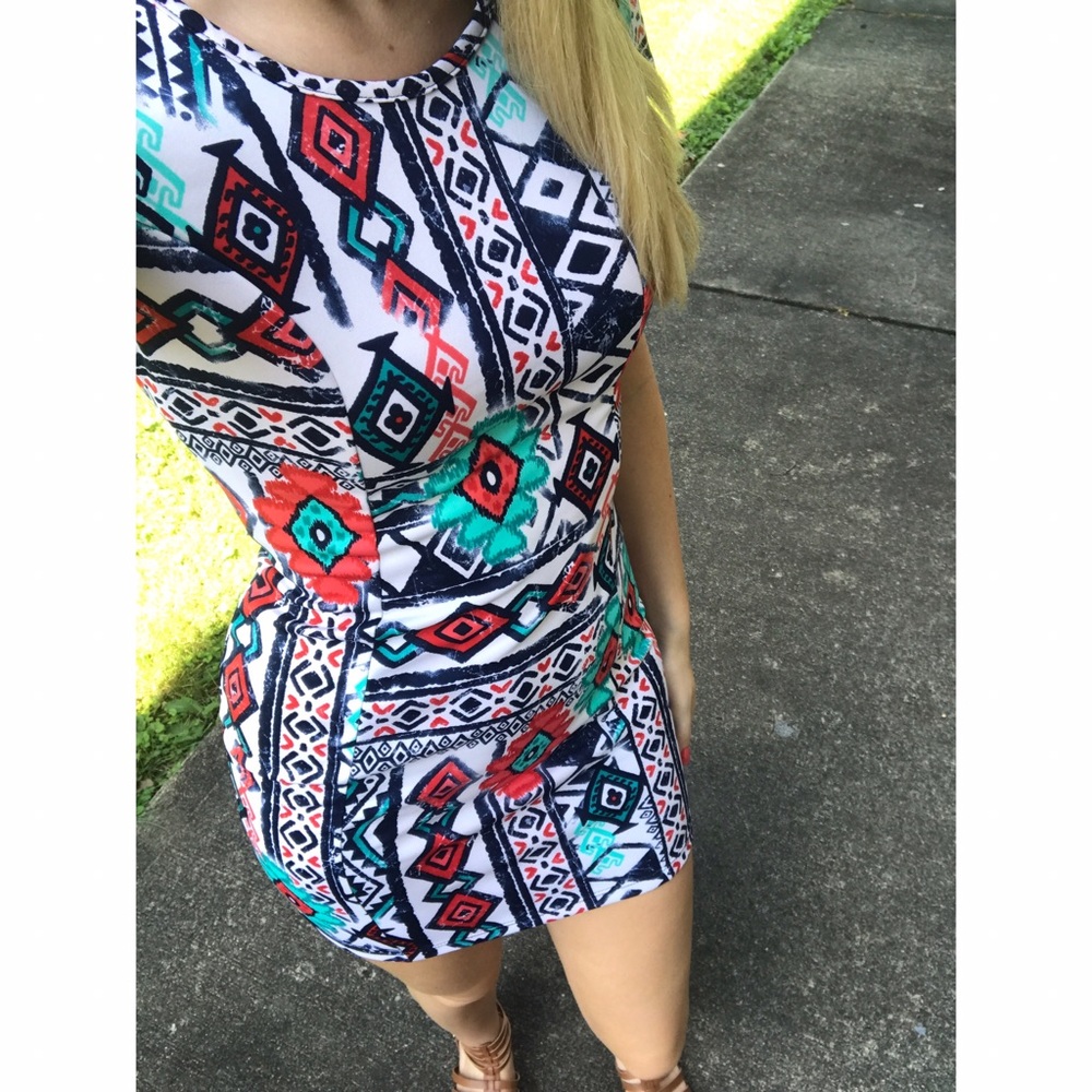 Aztec bodycon dress