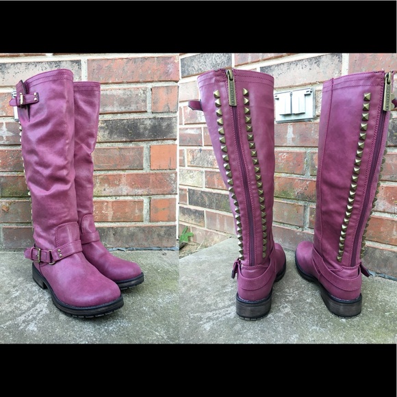 pink studded boots
