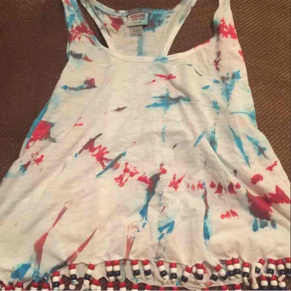 Size xlarge American colored shirt with beads