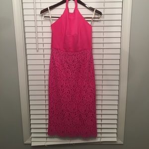 Shoshanna hot pink evening dress