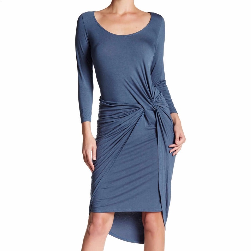 3/4 Length Sleeve Knit Dress Very Pretty Blue