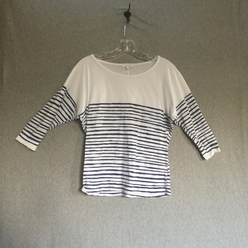 Delia's Blue and White 3/4 sleeve shirt