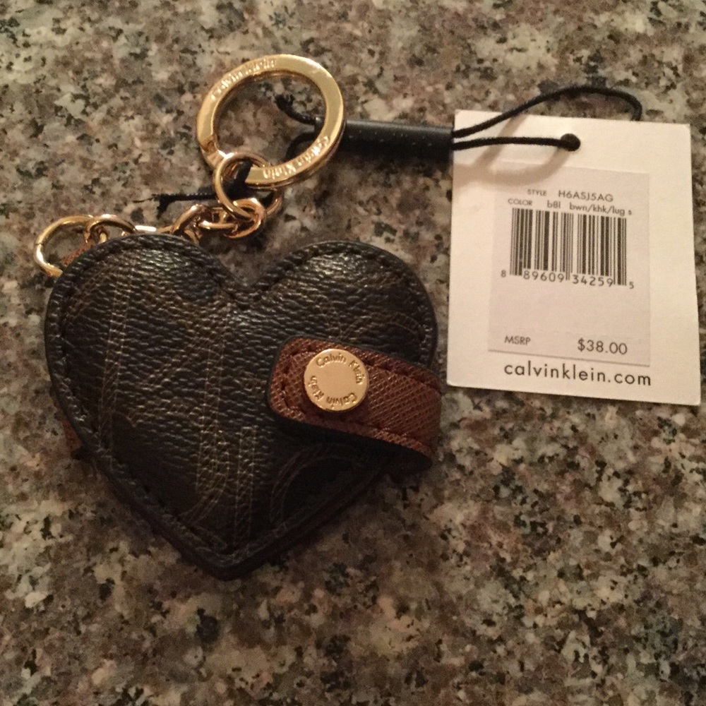 Calvin Klein double heart photo key chain.