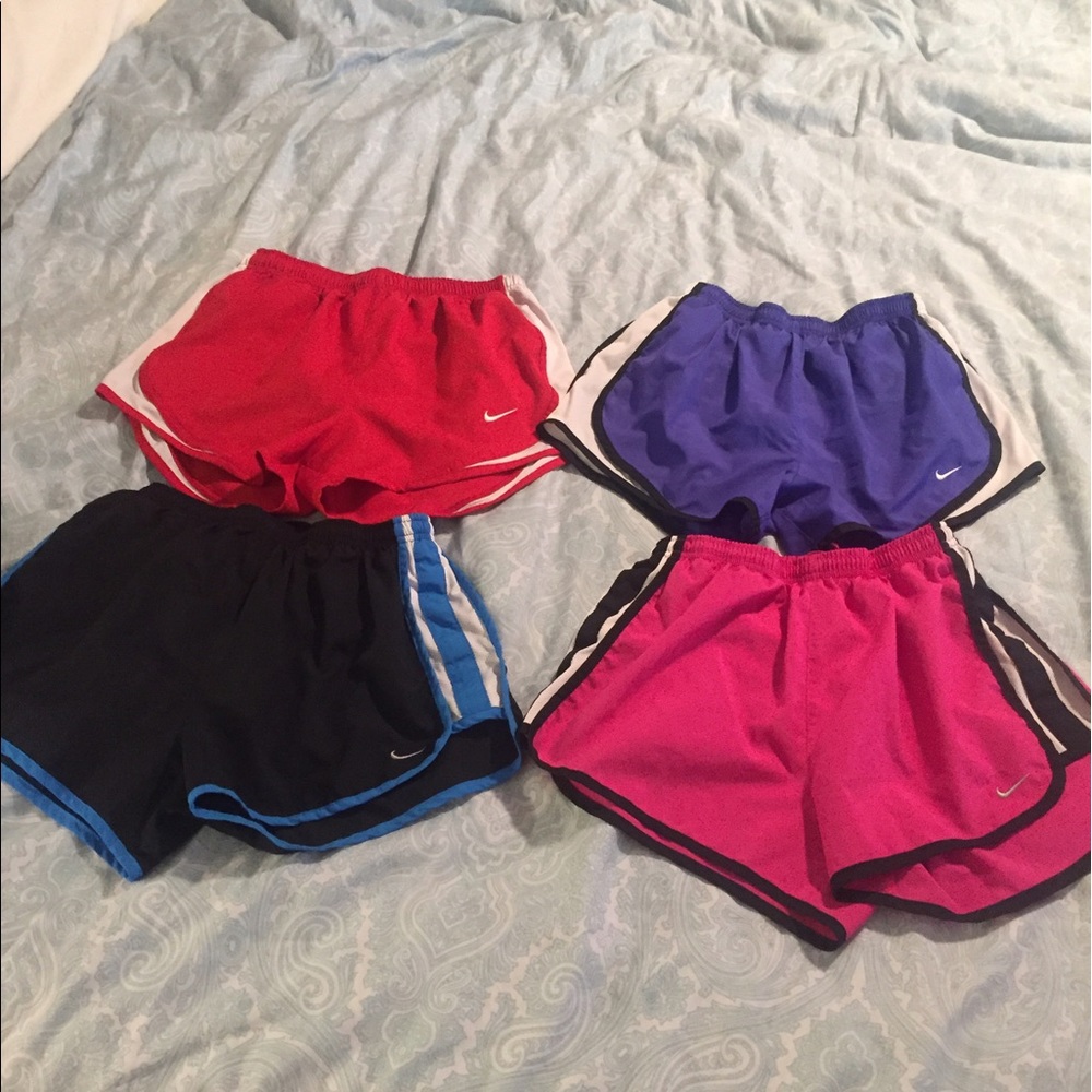 Nike dry fit running shorts- 4 pairs, size small