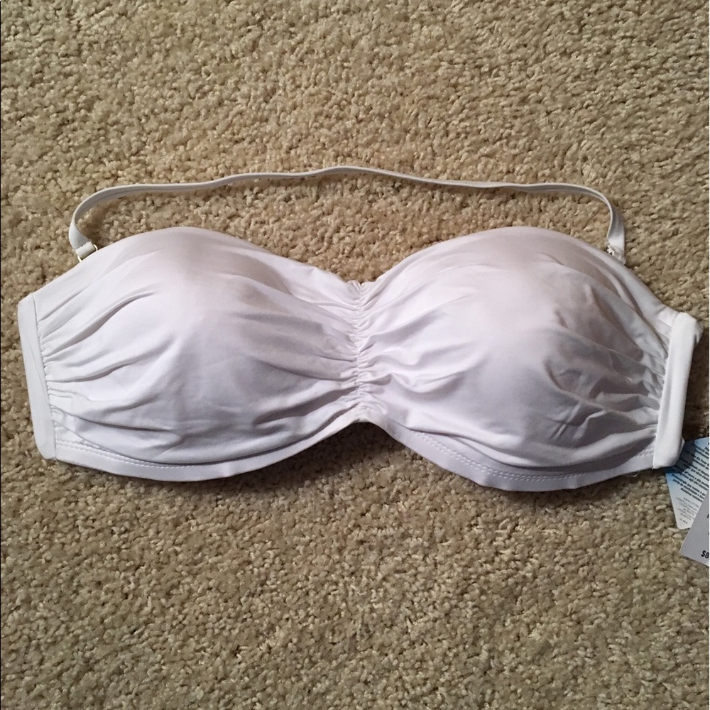 White bandeau bikini top size 10