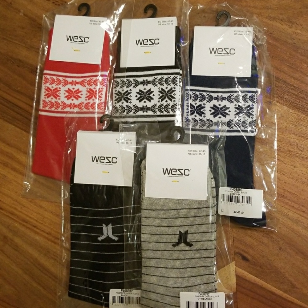 5 Pairs WeSC Men's Socks Size 10-13