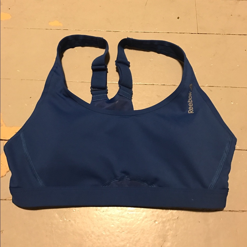 Blue Reebok sports bra