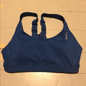 Blue Reebok sports bra