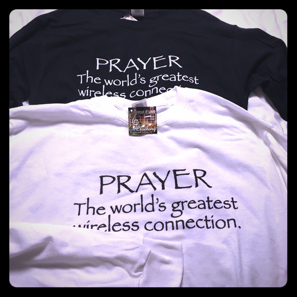 Prayer t-shirt quote x white/black x long sleeve