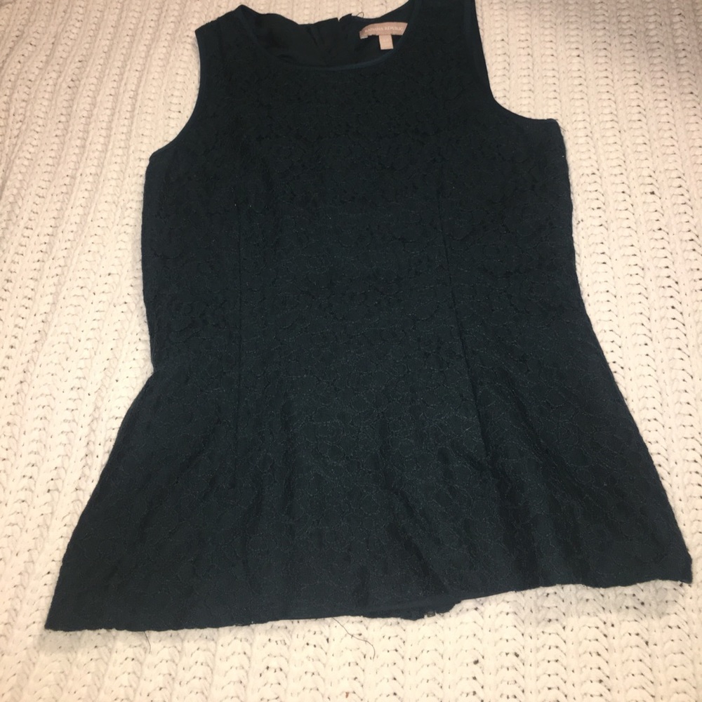 Banana Republic Teal Lace Zip Blouse