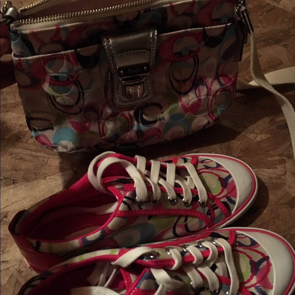 Authentic Coach purse and matching sneaker- size 7