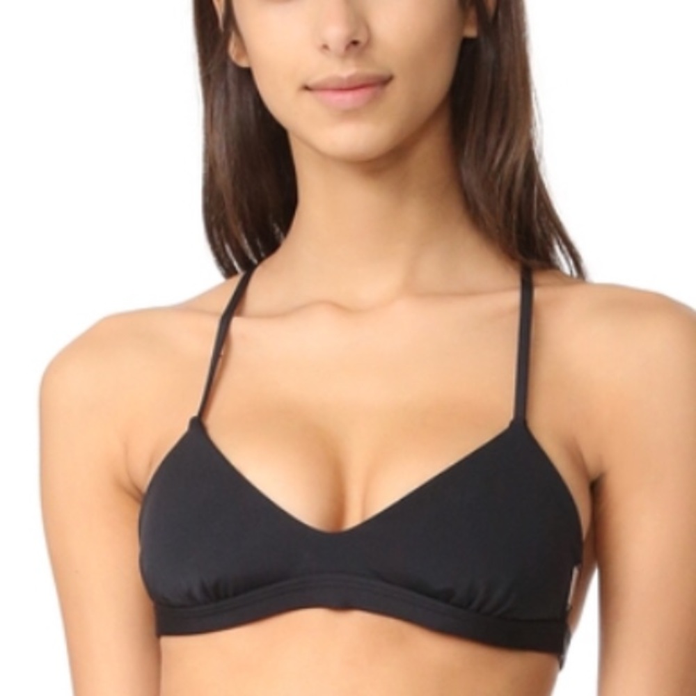 NEW Mara Hoffman Black Scoop Neck Bikini Top Sz Md