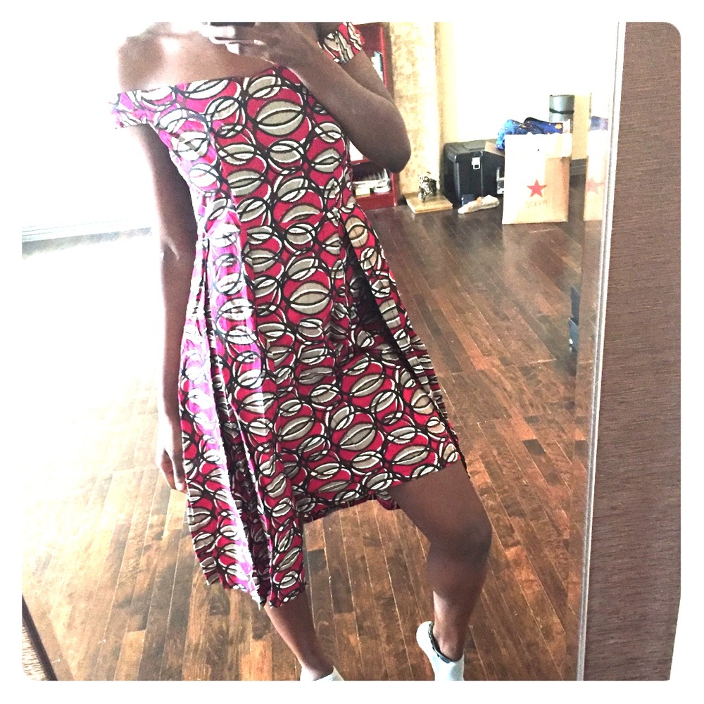 African Print Cape Skater Dress