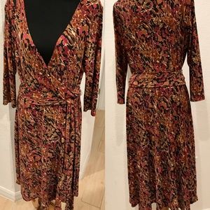 Low cut faux wrap dress