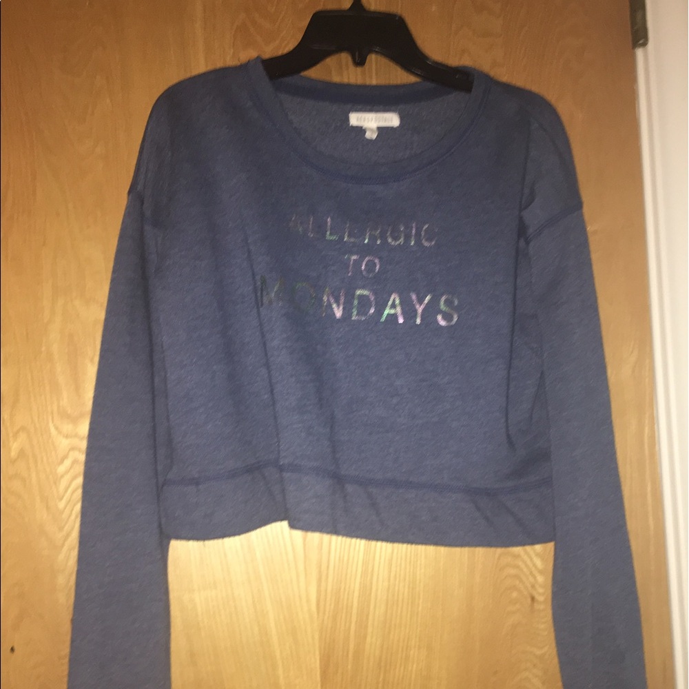 "Allergic to Monday's" cropped sweater