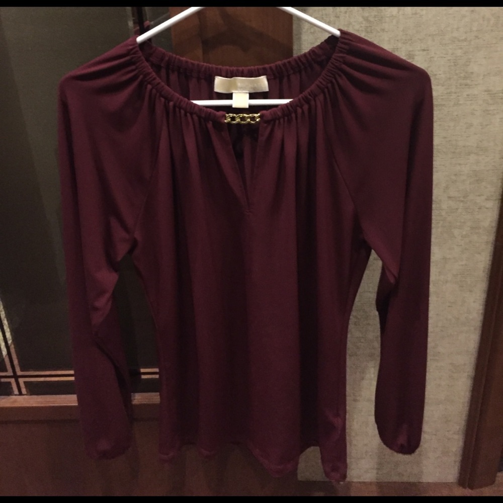maroon michael michael kors shirt