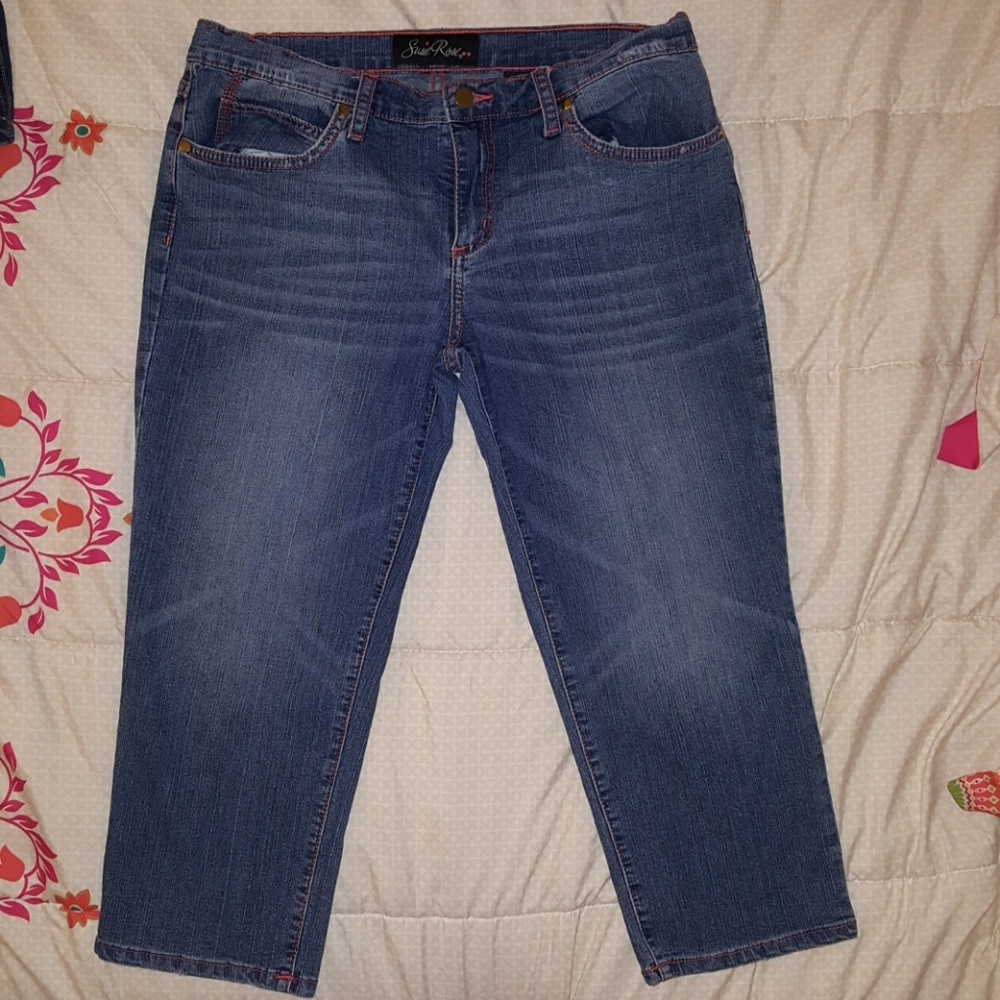 Blue jean capris