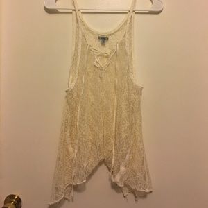 Urban outfitters lace trapeze lace up top