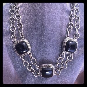 IN STOCK jet cabochon necklace