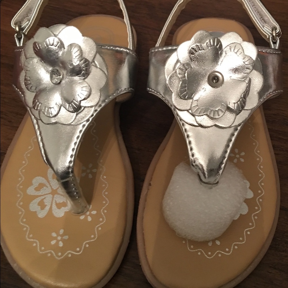 Silver thong sandals