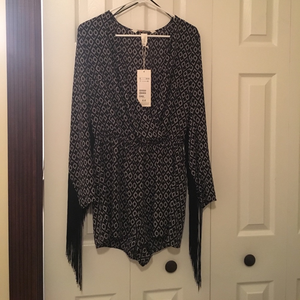 H&M patterned and fringe romper