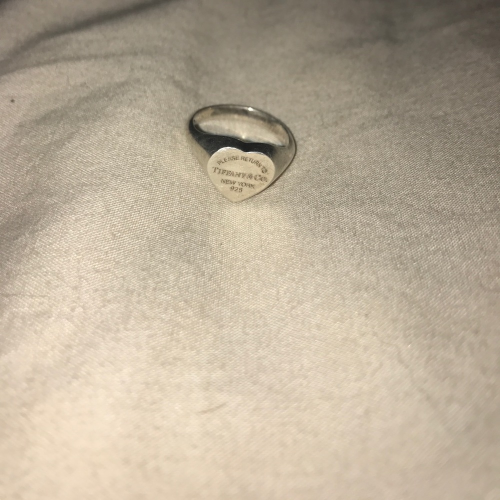Tiffany & Co heart shaped sterling silver ring