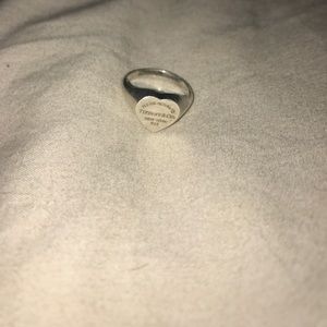Tiffany & Co heart shaped sterling silver ring