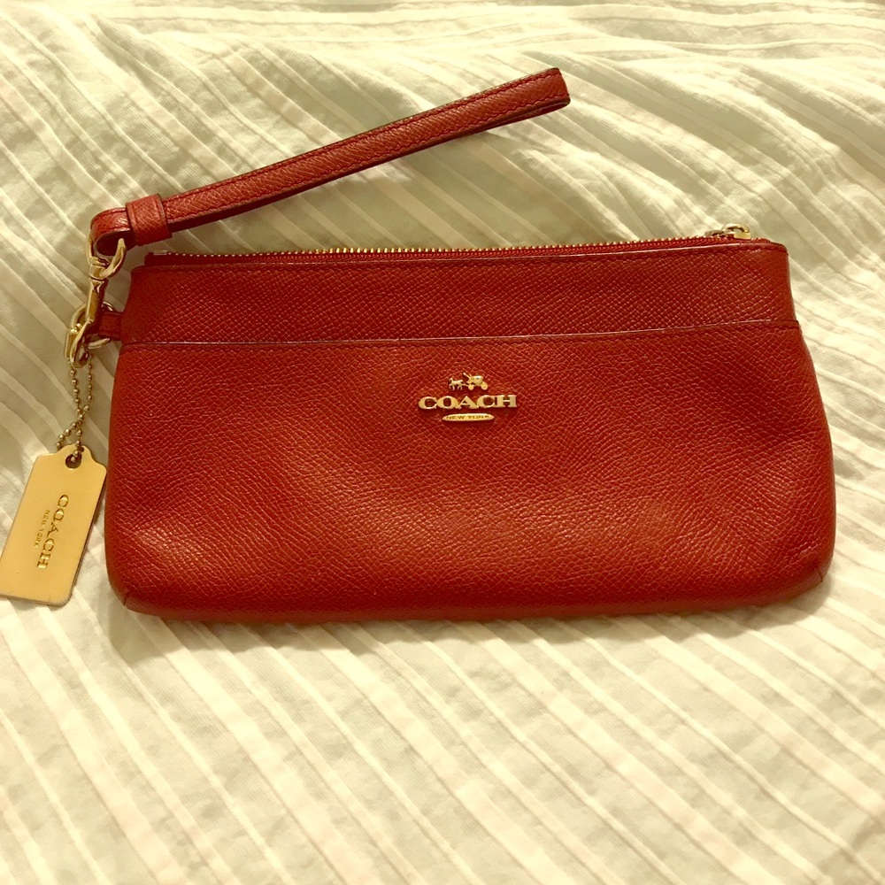 Crossgrain Leather Coach Wristlet/Wallet