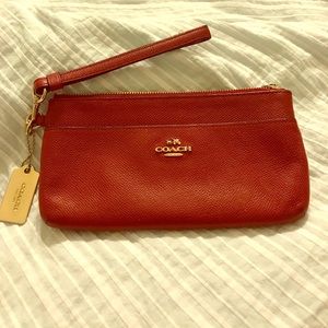 Crossgrain Leather Coach Wristlet/Wallet